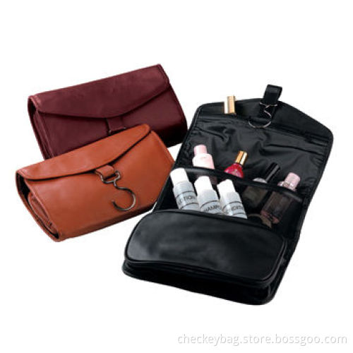 Hanging Toiletry Bag, Made of Genuine Leather
